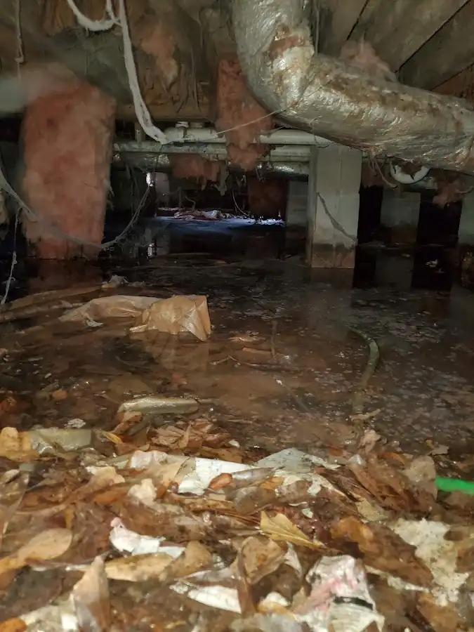 Crawl space flood assessment for Commercial Water Damage Restoration in Parkway